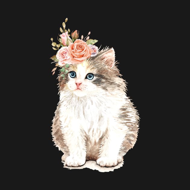 Pretty Cat with Flower Crown by Paws Hangout