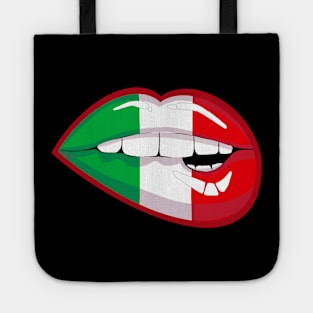 Italian flag lips biting Tote