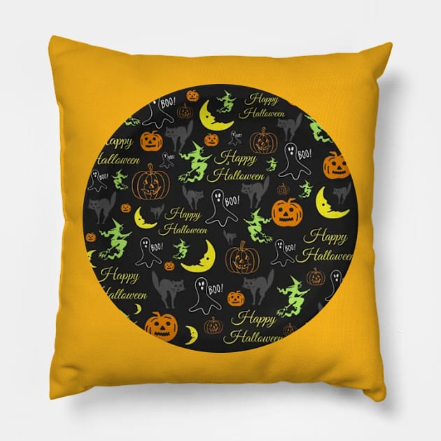 Halloween Full Moon Series Pillow by dcohea