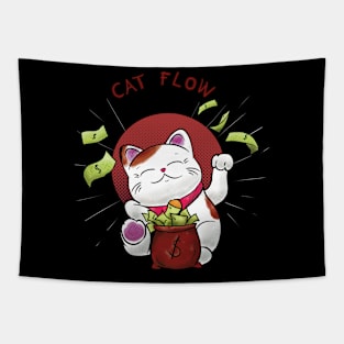 Maneki Neko - We Need Cat Flow Tapestry