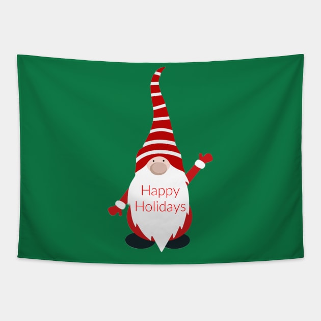 Happy Holidays Gnome Tapestry by EmoteYourself