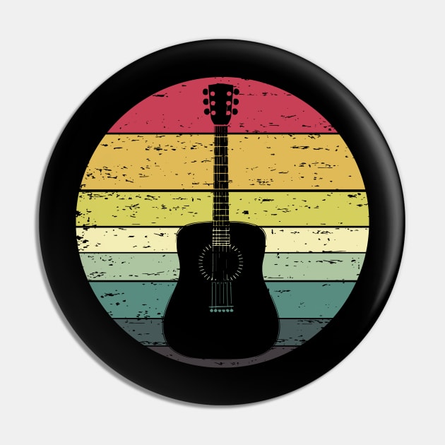 Retro Sunset Guitar Distressed Retro Rainbow Colors Pin by ebayson74@gmail.com