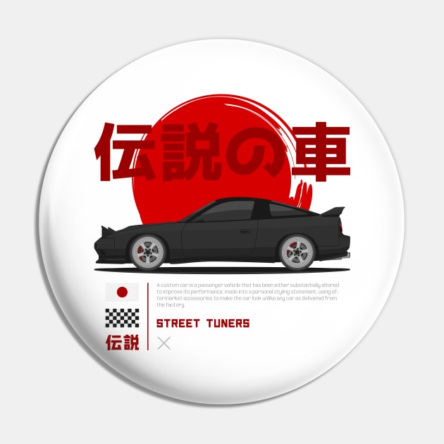 Tuner Black S13 JDM Pin by GoldenTuners