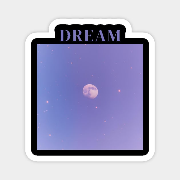 "Lunar Dreamscape - Mystical Moonlit Sky, Aesthetic 'Dream' T-shirt, Tranquil and Inspiring Unisex Tee, Celestial Beauty in Purple and Blue Gradient" Magnet by OpticalShirts