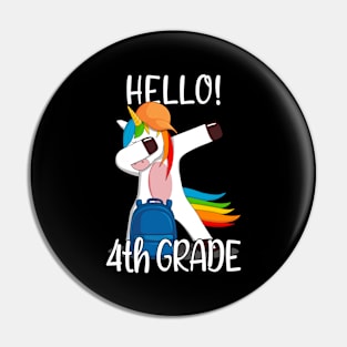 Hello 4th Grade First Day Of Fourth Grade Girls Kids Unicorn Pin