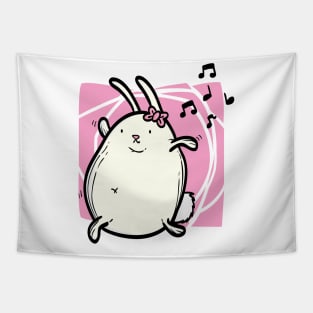 Dancing bunny pink Tapestry