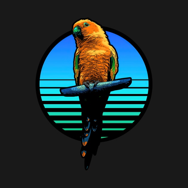 80s Retro Sun Conure by BirdNerd