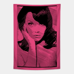 8-bit Mod Girl ∆∆∆∆ Graphic Design/Illustration Tapestry