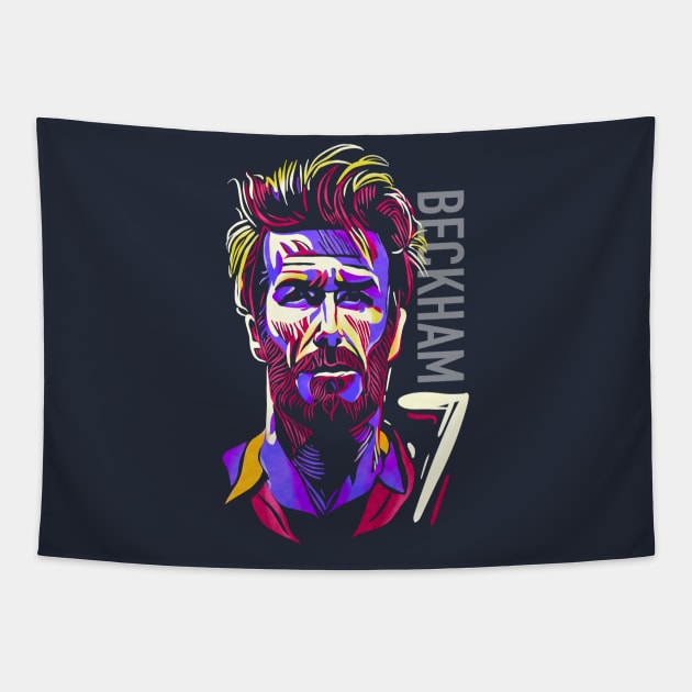 David Beckham popart cartoon Tapestry by BAJAJU