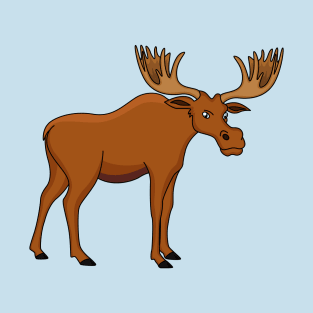 Funny moose cartoon illustration T-Shirt