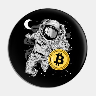 Astronaut Reaching BitCoin BTC To The Moon Crypto Token Cryptocurrency Wallet Birthday Gift For Men Women Kids Pin