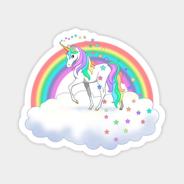 Pretty Rainbow Unicorn And Stars Unicorns Magnet Teepublic