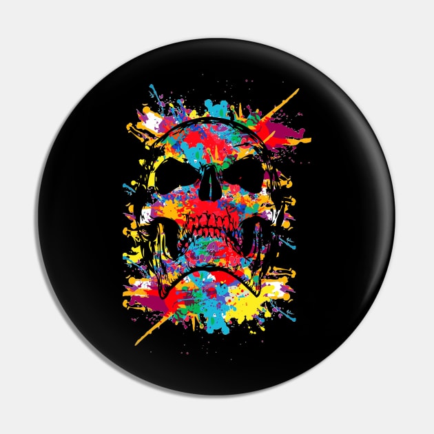 colorful skull artwork Pin by vpdesigns