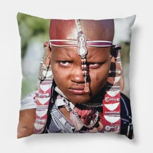 colorized vintage photo of Maasai Pillow