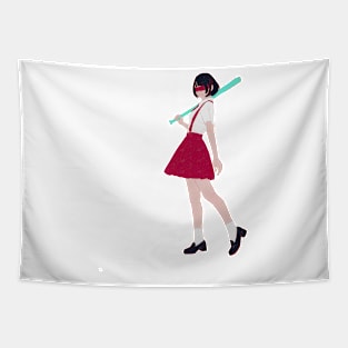 blind baseball girl Tapestry