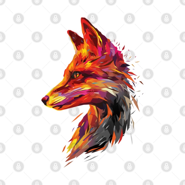 Abstract Flaming Fox by pxl_g