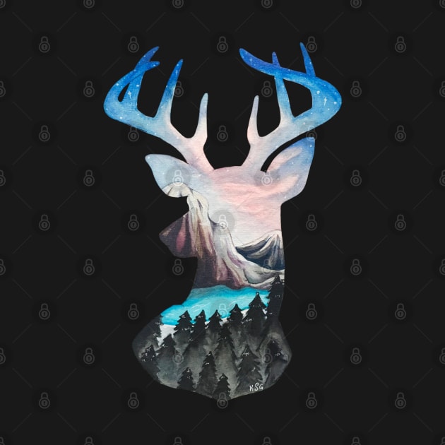 Forest Deer Head by Lady Lilac