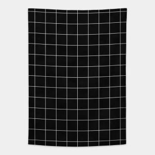 Small Grid Pattern - Black Tapestry