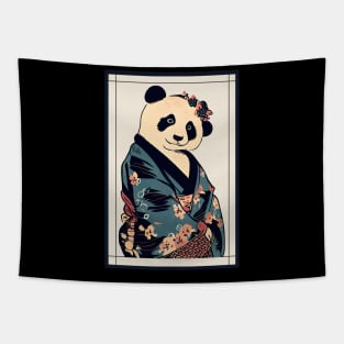 Panda japanese with kimono vintage Tapestry