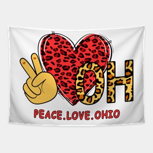 Peace Love Ohio Tapestry