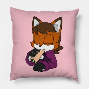 Fox Eats Taco Pillow