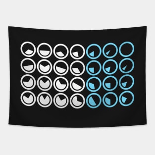 Light Blue Radar Circles Tapestry