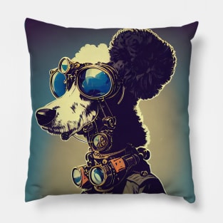 Vintage royal poodle portrait Pillow