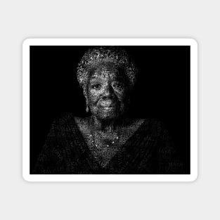 Maya Angelou Portrait with all her book titles - 05 Magnet