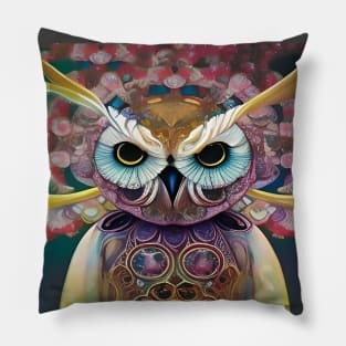 Art deco bird a cute magical owl Pillow