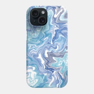 Shades of Blue Aesthetic Marble Pattern Phone Case