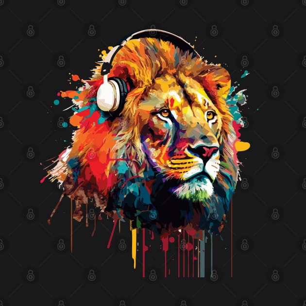 Lion with headphones by remixer2020