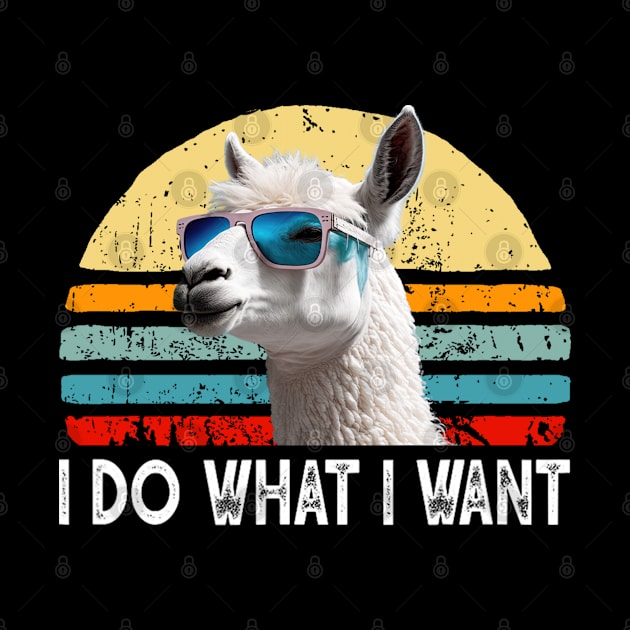 Retro I Do What I Want Funny Llama Lovers by Barking Boutique