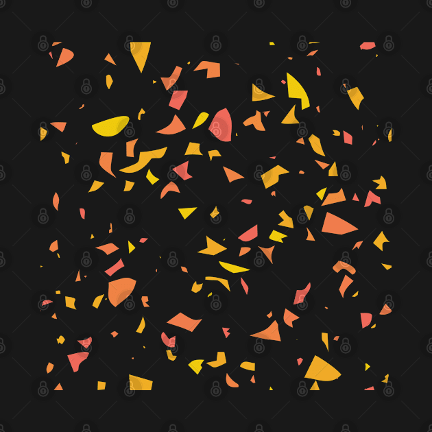 Terrazzo Pattern Yellow Orange by ArunikaPrints