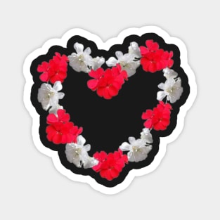 Floral love heart red and white, no text Magnet