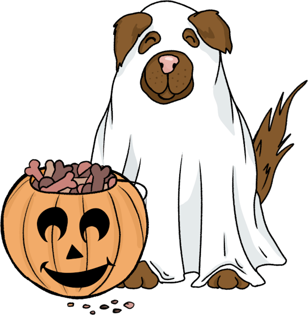 Ghost pup Kids T-Shirt by Maddie Doodle