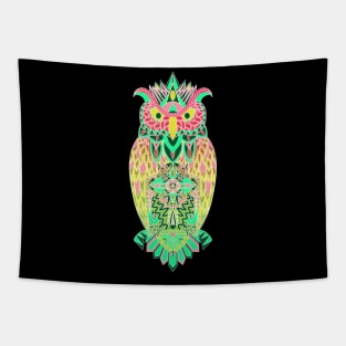 owl in pattern wisdom of wonders ecopop wallpaper art tribal zentangle Tapestry