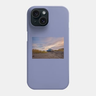 Blue Chevy Pickup on a sand dune at the beach Phone Case