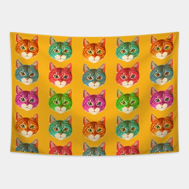 Cute Colorful Cats Animal Lover Pet Kitty Feline Gift Tapestry by Freid