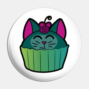 Catcake With Mouse-Cherry - Green Pin