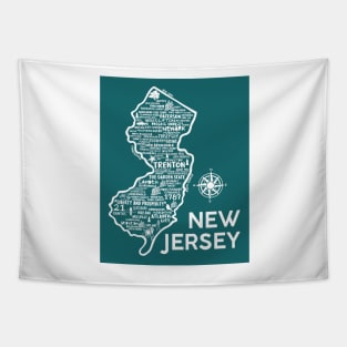 New Jersey Map Tapestry