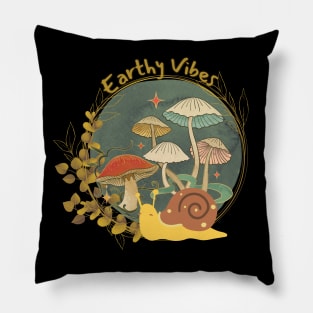 Earthy Vibes - Mushrooms and Snail Pillow