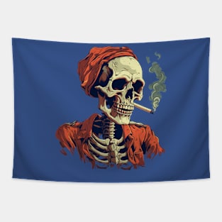 Smoking skull Tapestry