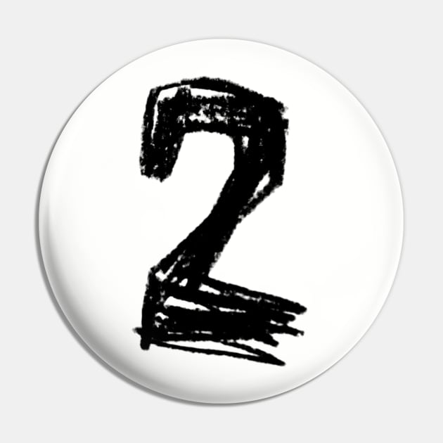 Handwritten Numeral: Two, Number 2 Pin by badlydrawnbabe
