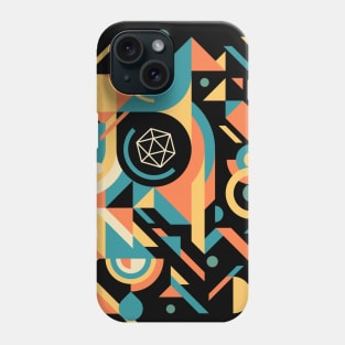 Abstract Vintage Colors 80s Polyhedral D20 Dice Phone Case