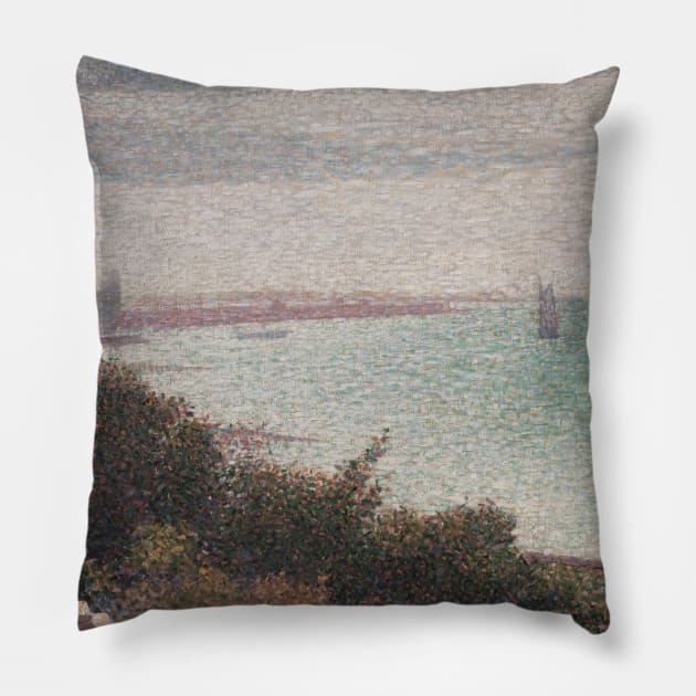 Grandcamp, Evening by Georges-Pierre Seurat Pillow by Classic Art Stall