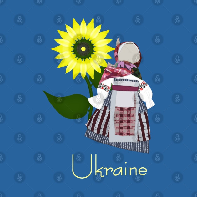 Ukrainian Folk Doll with sunflower, Motanka. Ukraine by KateQR