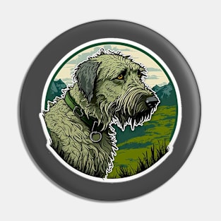 Irish Wolfhound Camouflage Motif Pin