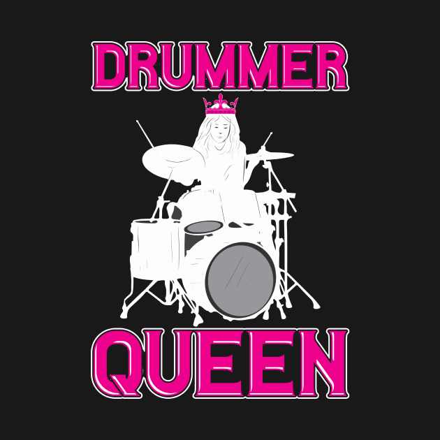Drummer Queen TShirt Drummer Women Girls Drums Gift Drummer Girl T