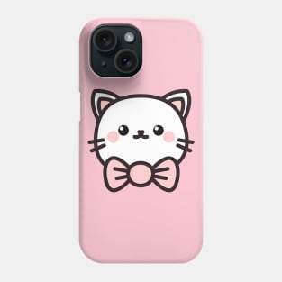 Cute cat with bow Phone Case