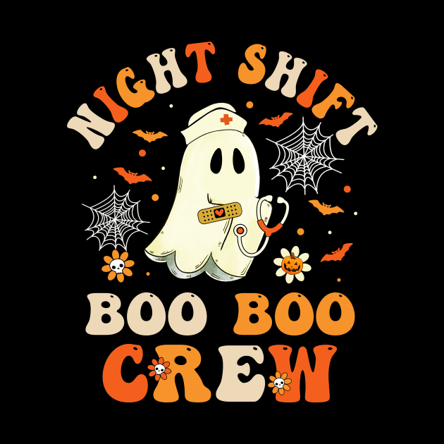 Night Shift Boo Boo Crew Doctor Nurse Ghost Halloween by James Green